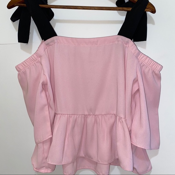 MANGO Cold Shoulder Tie Top - Picture 3 of 5